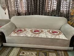 Beige velvet 7 seater sofa set