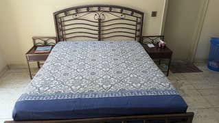 Rod Iron Bed, Side Tables & Dressing Table