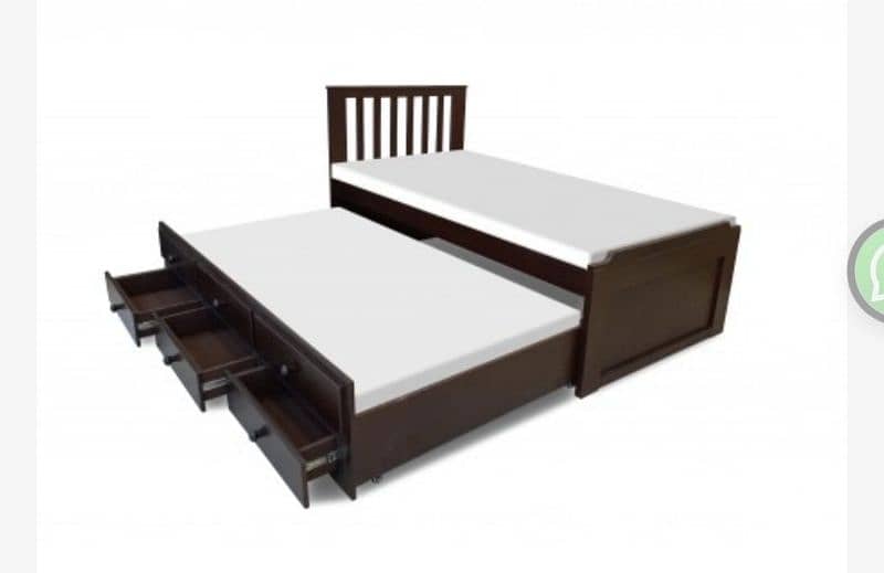 solid wooden single bed with draws 0