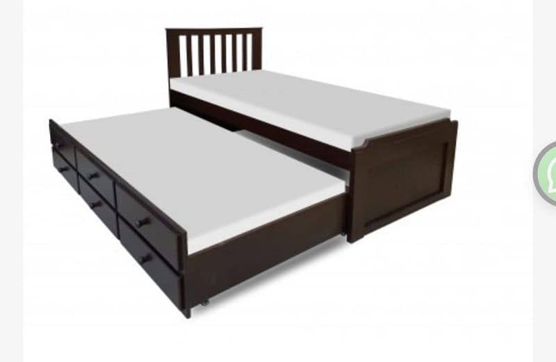 solid wooden single bed with draws 1