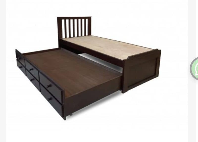 solid wooden single bed with draws 3