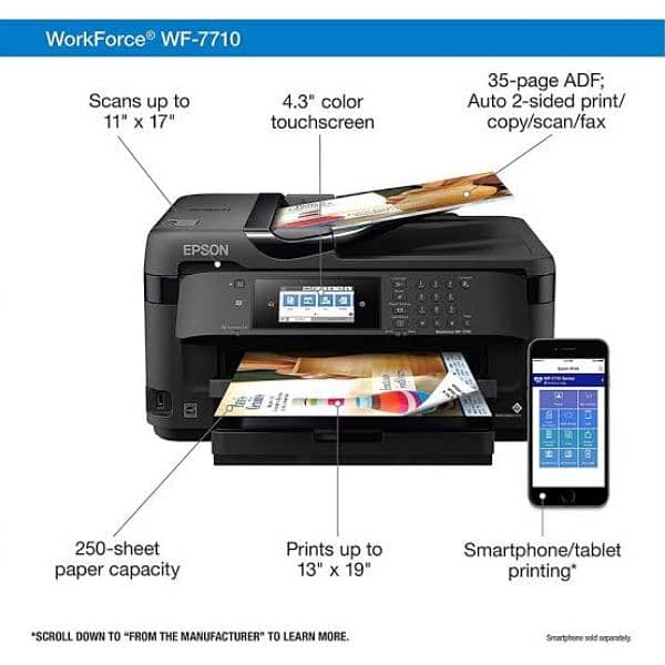 USED Epson Workforce WF-7710 (Inkhead Completely Blocked) 0