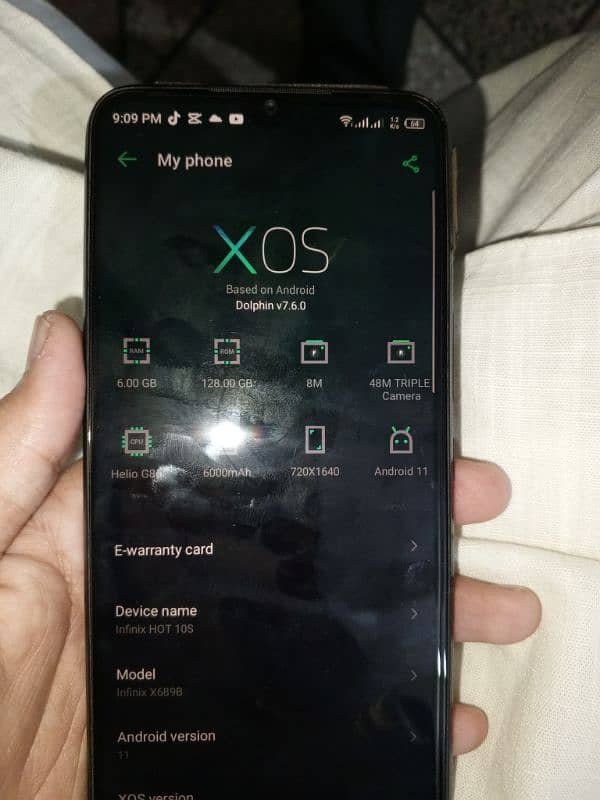 Infinix Hot 10s 6 128 complete box New conditionArgent sale need money 2