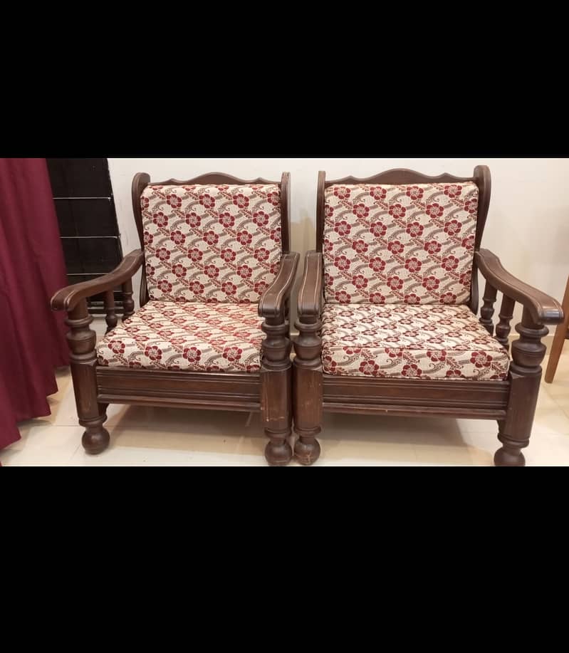 Wooden sofa 2 single piece for sale 0