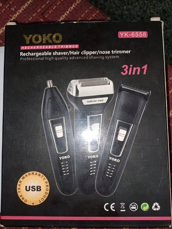 Yoko Hair & Beard Trimmer YK-6558 ( 3 in 1 ) 3