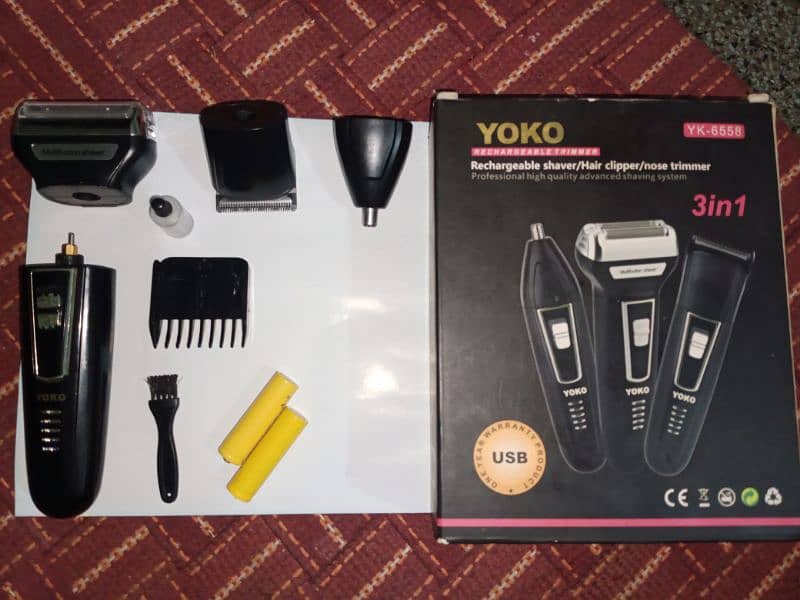 Yoko Hair & Beard Trimmer YK-6558 ( 3 in 1 ) 9