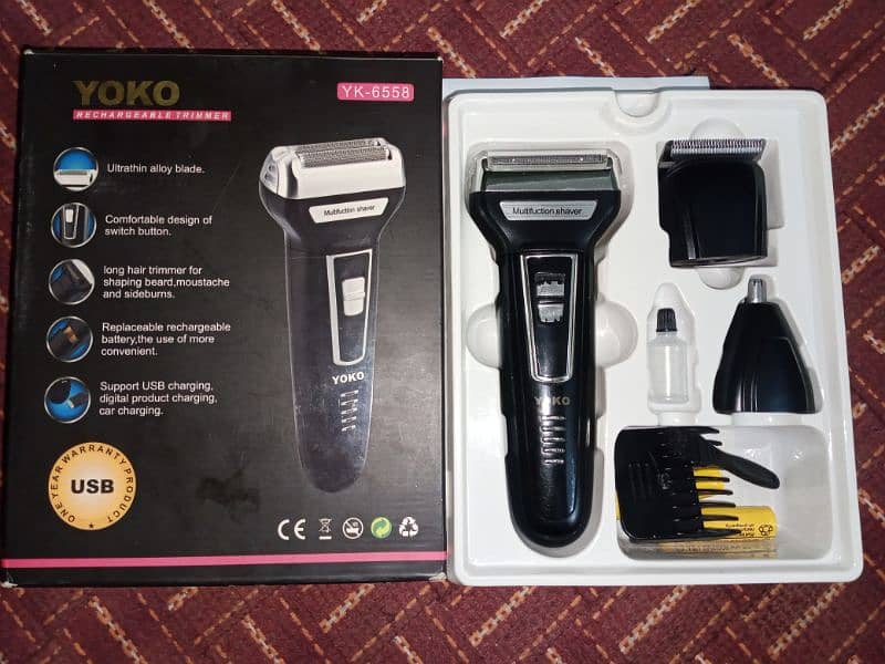 Yoko Hair & Beard Trimmer YK-6558 ( 3 in 1 ) 10