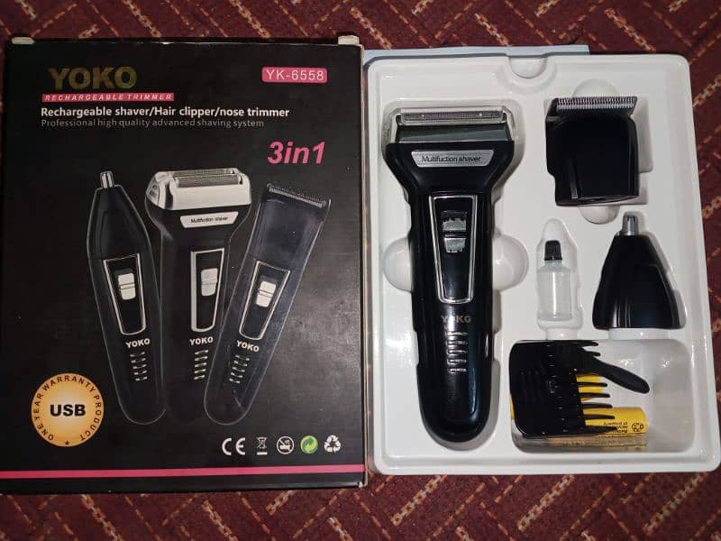 Yoko Hair & Beard Trimmer YK-6558 ( 3 in 1 ) 11