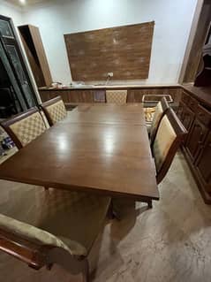 Solid Malaysian wood dinning table with Showcase