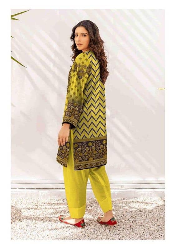 2 pcs women's unstitched linen printed suit 4