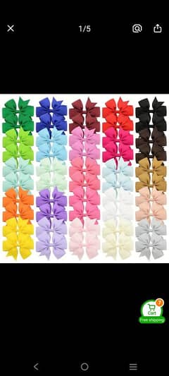 colourful bow hair clip