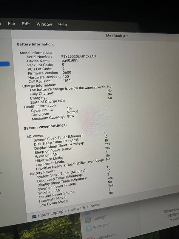 MacBook Air M2 Midnight Blue 90% Battery 2