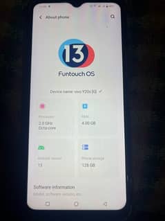 Vivo y20S 4/128 GB 10/10 New Condition