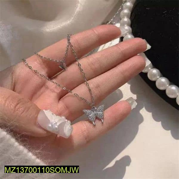 1 Pcs Necklace •  Base Metal: Alloy Plating: Silver 1