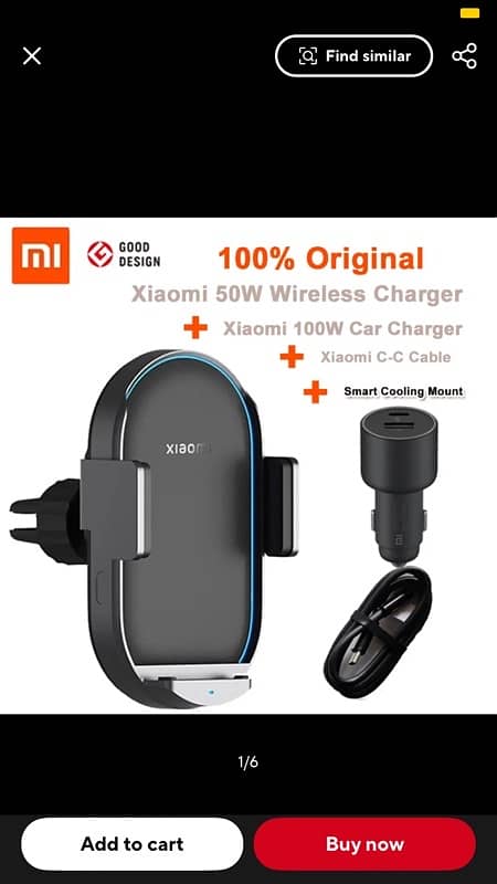 Xiaomi Car Wireless Charger Pro 50W Max bag Wireless Flash Charging 0