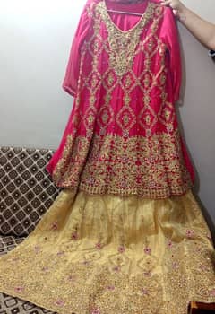 pink stitched fancy sharara