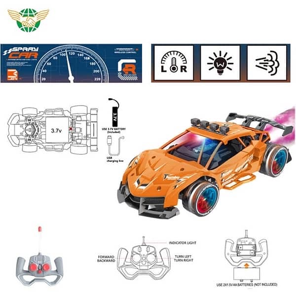 Spray Function Drifting High Speed Racing Remote Control Car Toy 5