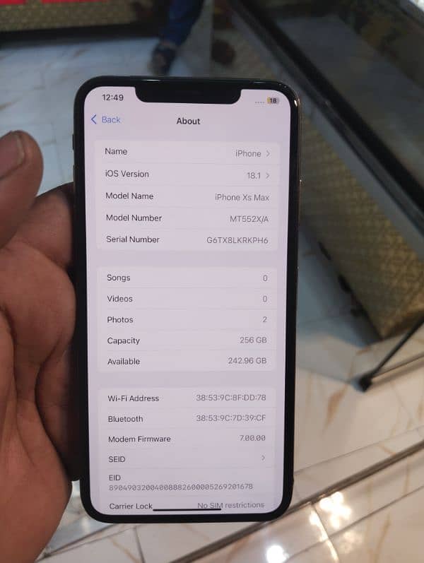 xs max Official PTA approved dual batry 89 256GB with box 3