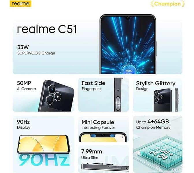 Realme C51  4Ram 64GB Storage 1