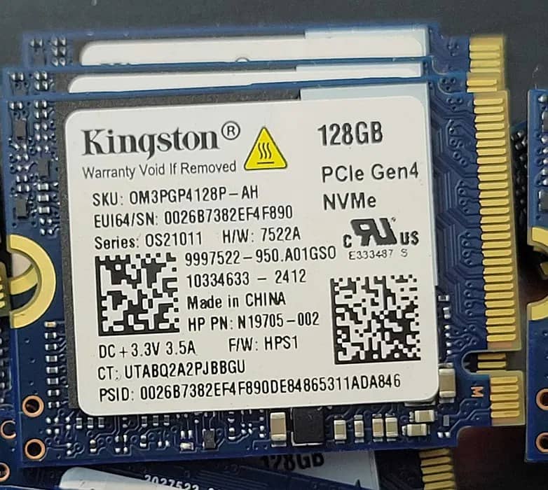 Kingston 128GB NVMe PCIe 4.0 Gen4x4  M. 2 2230/2242 SSD 0