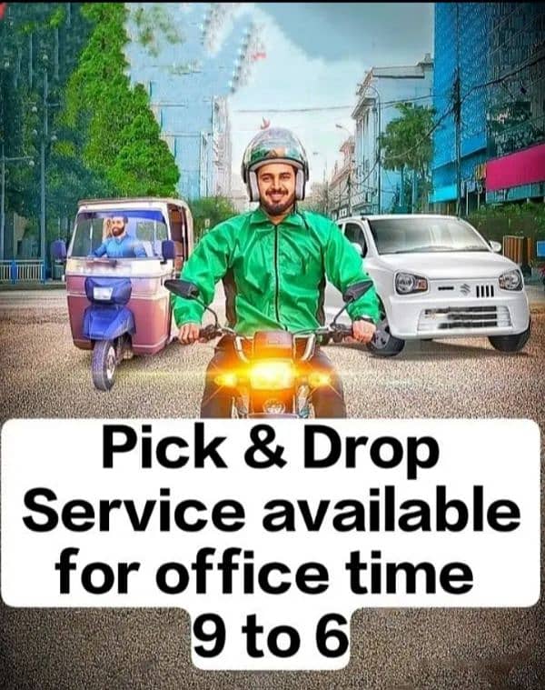 pick and Drop service available for office time and other time. . 0