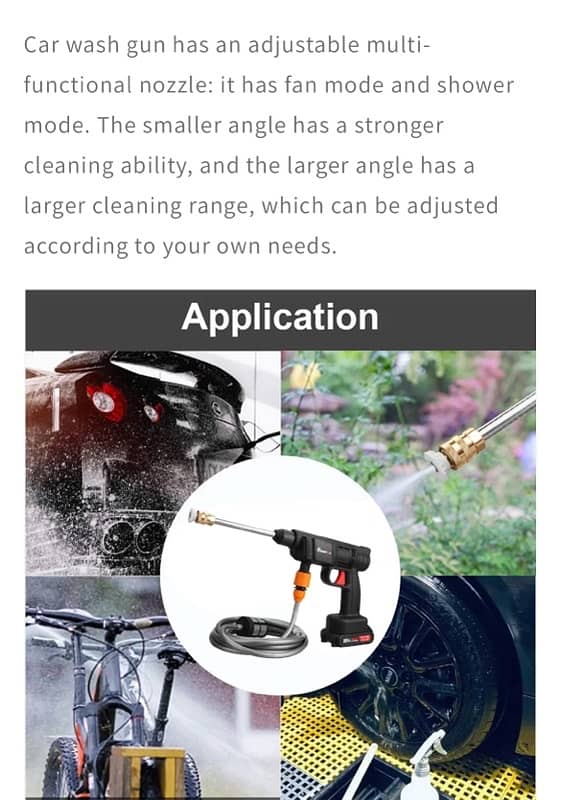 Cordless Portable High Pressure Spray Water Gun 2