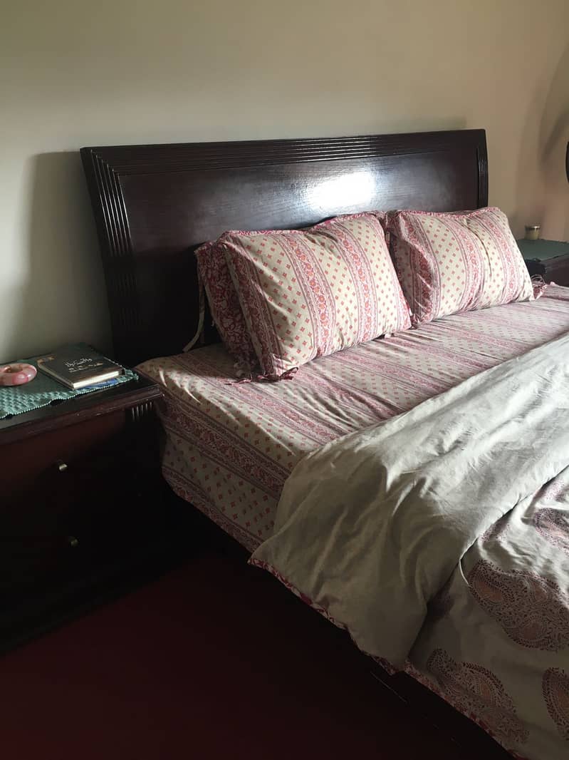 Bed with mattress + 2 Bed sides for sale 3