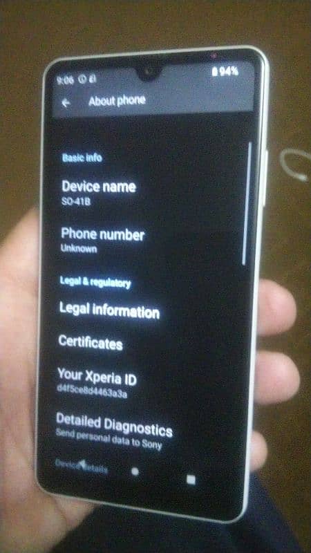 Sony SO_41B . 4 GB ram 64 GB memory 12 android version non PTA sim 1