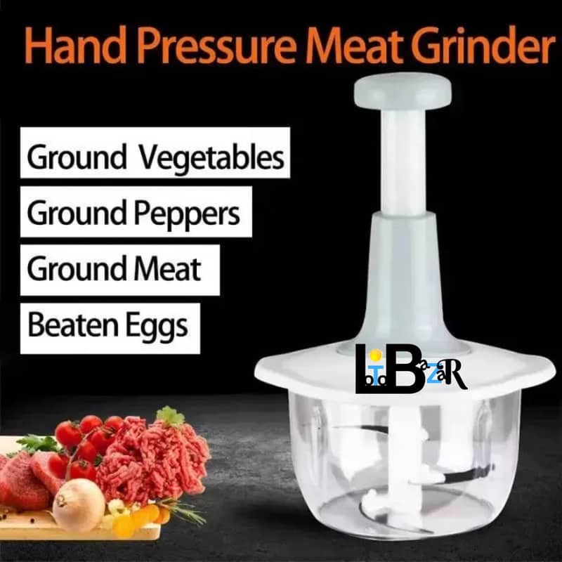 Manual Hand Food Chopper 1500ML - Easy Chopping for Vegetables, Fruits 5