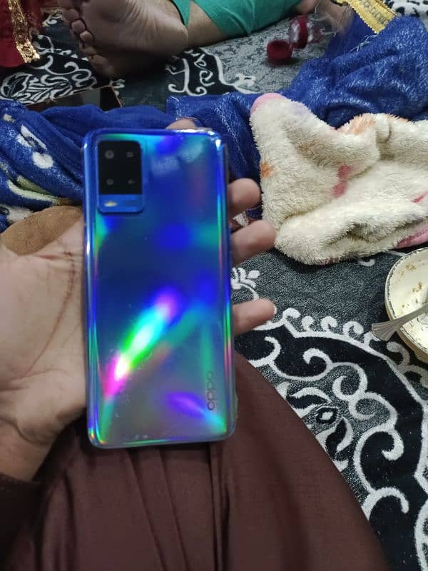 oppo a54 4 128 multy blue color box charger k sath 0