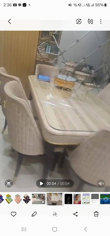 Dining Table with 6chairs waterproof Table with sheesha 2