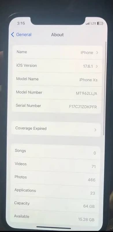 iphone XS non PTA sim working fo few months 6