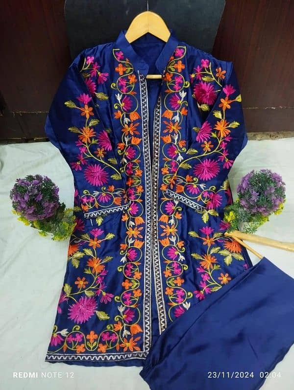 embroidered shamroz silk woman's suit _3pcs ensemble 0