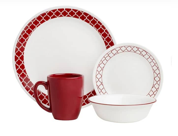 Corelle Livingware Series (Three Pair) 16 Pcs Set Crimson Trellies 2