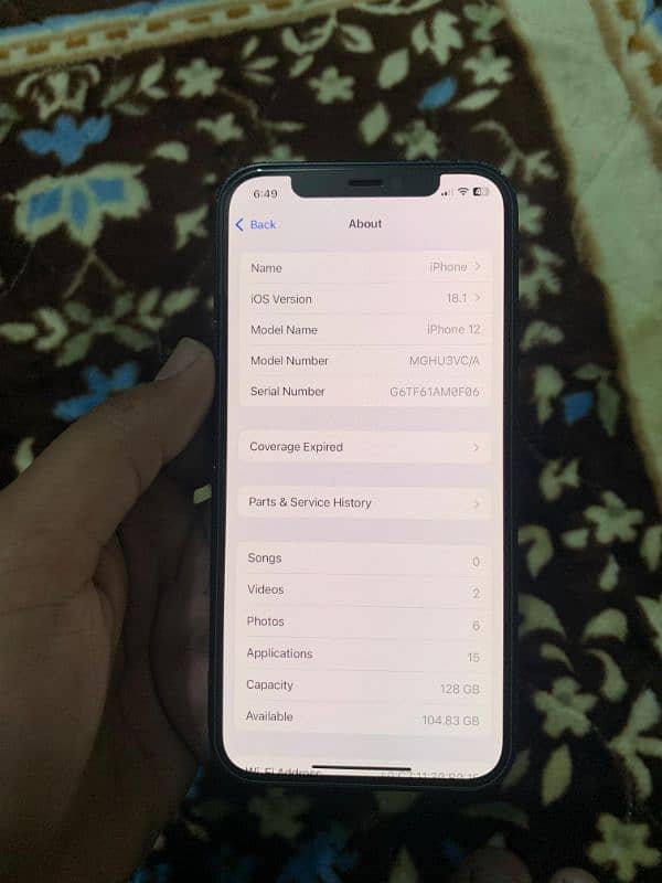 IPhone 12 128gb Zong Sim working lifetime 5