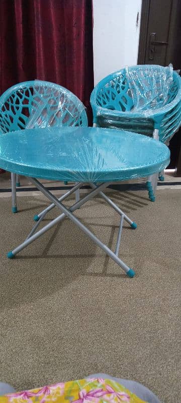 plastic chair set six seater with table 1