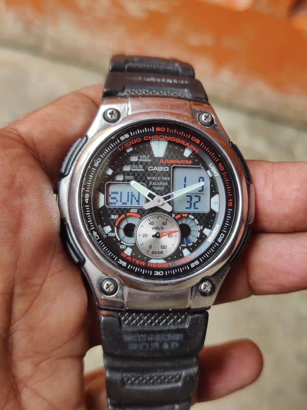 Casio Dual Time and world time  and Chronograph Illuminator for sale 1