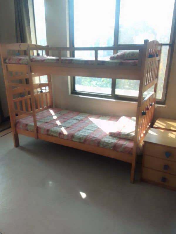 dyaar wood bunk bed with mattress 1