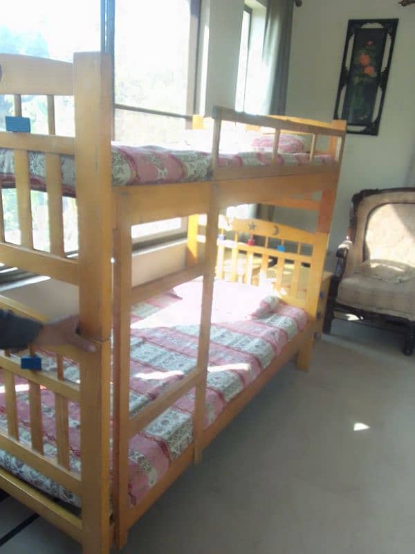 dyaar wood bunk bed with mattress 3