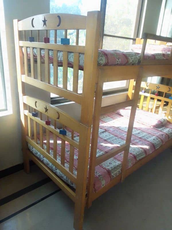 dyaar wood bunk bed with mattress 4