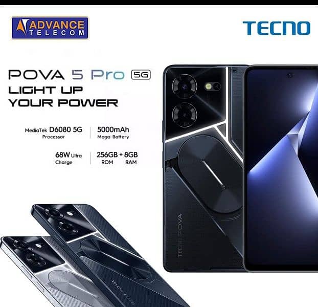 SUPER DEAL POVA 5 PRO 5G 8+8 16GB/256GB BOX PACK 1 YR WARRANTY PTA 2