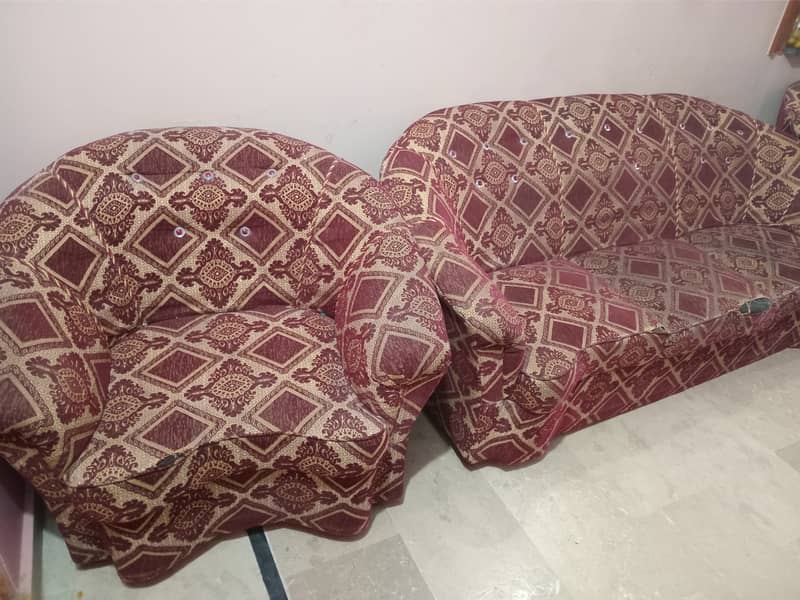 7 seater red velvet sofa set 3