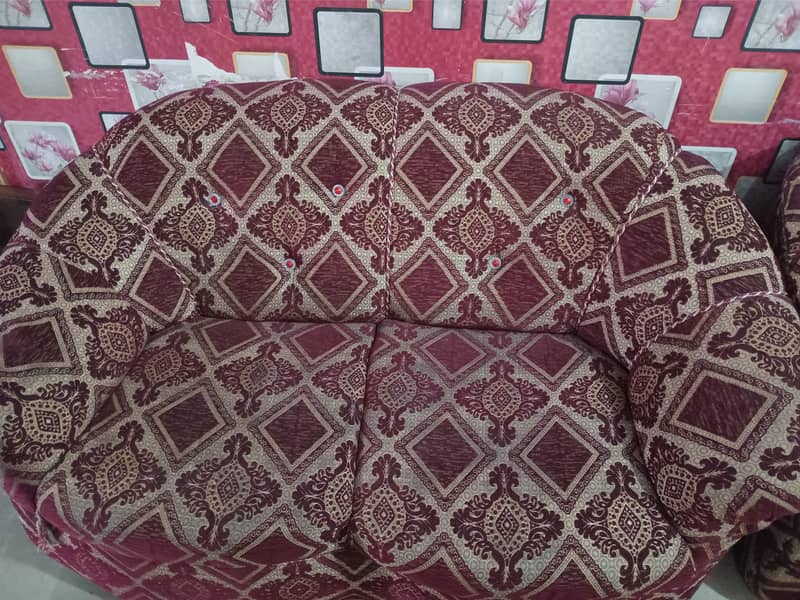 7 seater red velvet sofa set 5