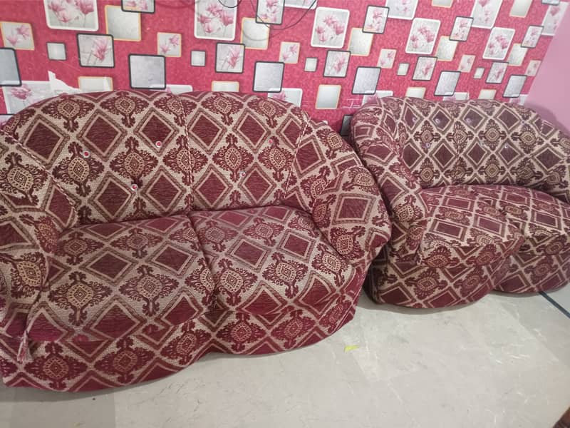 7 seater red velvet sofa set 6