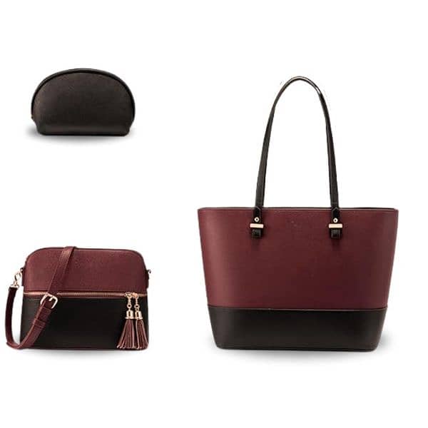 Chic Women's PU Leather Shoulder Bag 3 Pieces 1