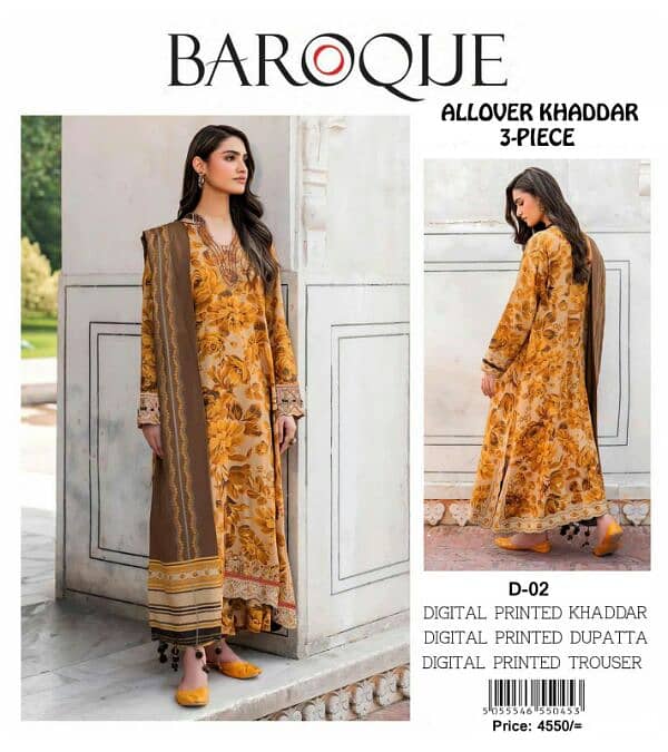 KHADDAR 3PC BEAUTIFUL DRESS 13