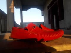 Attractive red casual loafers