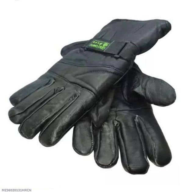 2 Pcs leather plain gloves 0