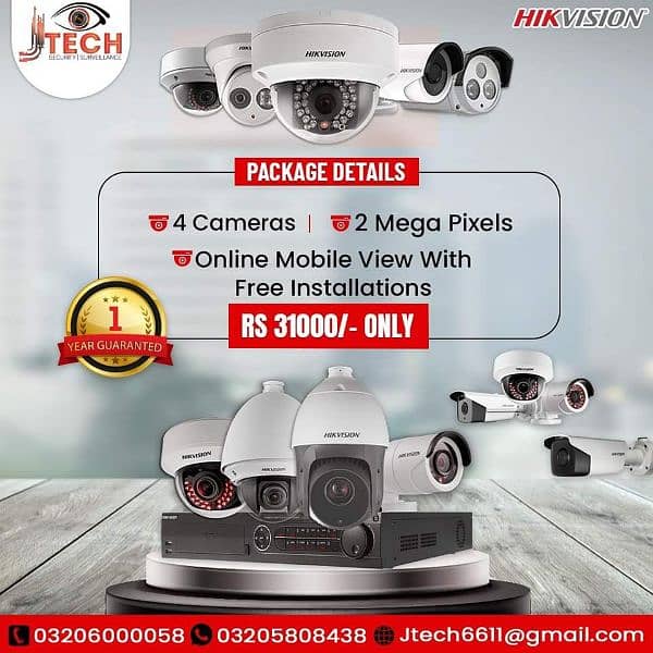 4 camera's 2mp package Hikvision 1080p 0