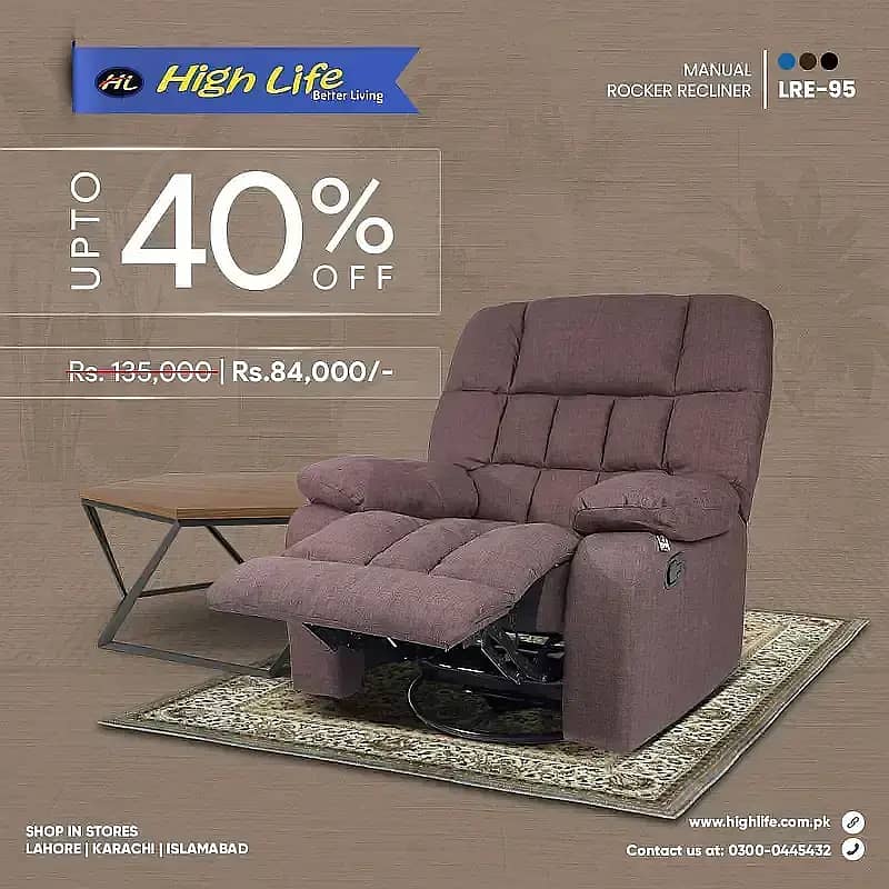 High Life deals in premium quality recliner sofa in Pakistan. High Li 3